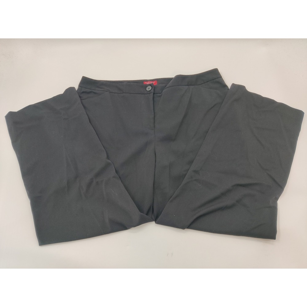 Charter Club‎ Woman Petite Slim It Up Black Wide Leg Dress Pants 16WP Plus Size
